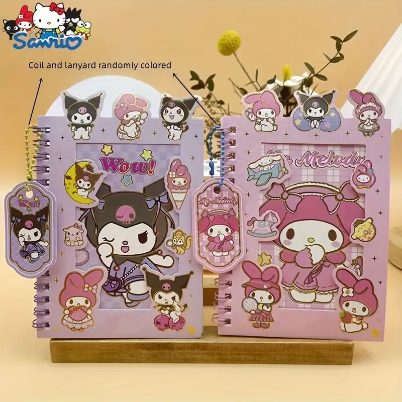 Cadernos Espirais Sanrio com adesivos
