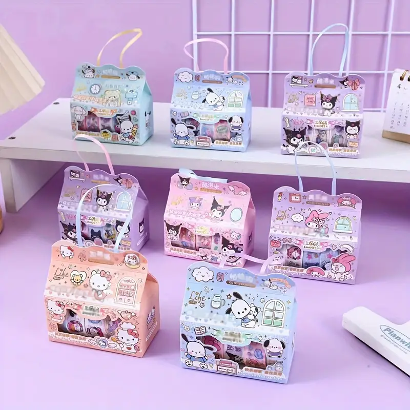 Caixa de presente c/rolos adesivos kitty