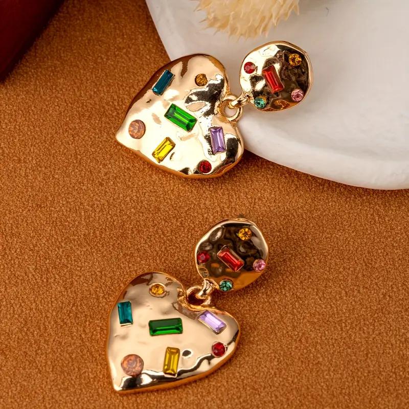 Brinco Coração Pedra