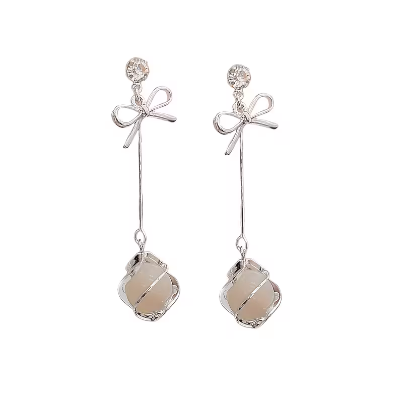 Brincos de argola elegantes com laço