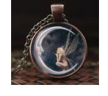 Colar de Anjo fada Pingente de Vidro